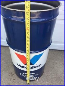 Vintage Valvoline 16 Gallon Oil Grease Can Drum Empty Nice Man Cave Trashcan