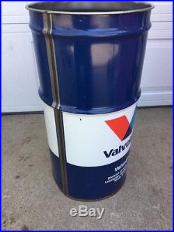 Vintage Valvoline 16 Gallon Oil Grease Can Drum Empty Nice Man Cave Trashcan