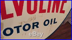 Vintage Valvoline Motor Oil 2 Sided 30 Metal Sign