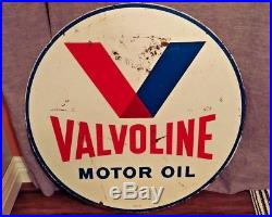 Vintage Valvoline Motor Oil 2 Sided 30 Metal Sign