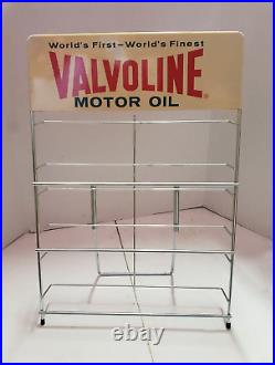 Vintage Valvoline Motor Oil Can Display Rack 25 1/2' x 18