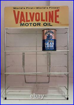 Vintage Valvoline Motor Oil Can Display Rack 25 1/2' x 18