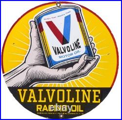 Vintage Valvoline Motor Oil Porcelain Sign Service Station Gas Lubester Pump