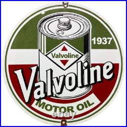 Vintage Valvoline Motor Oil Porcelain Sign Service Station Gas Lubester Pump