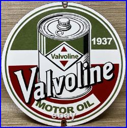 Vintage Valvoline Motor Oil Porcelain Sign Service Station Gas Lubester Pump