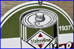 Vintage Valvoline Motor Oil Porcelain Sign Service Station Gas Lubester Pump