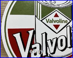 Vintage Valvoline Motor Oil Porcelain Sign Service Station Gas Lubester Pump