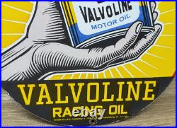 Vintage Valvoline Motor Oil Porcelain Sign Service Station Gas Lubester Pump
