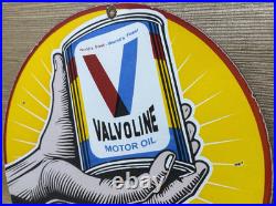 Vintage Valvoline Motor Oil Porcelain Sign Service Station Gas Lubester Pump