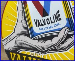 Vintage Valvoline Motor Oil Porcelain Sign Service Station Gas Lubester Pump