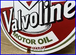 Vintage Valvoline Motor Oil Porcelain Sign Service Station Gas Lubester Pump