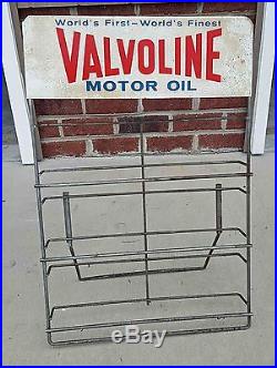 Vintage Valvoline Oil Can Display Rack Gas Service Station
