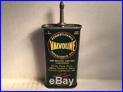 Vintage Valvoline Oil Can handy oiler Lead Top 3 oz Rare tin Texaco Mobil Mopar