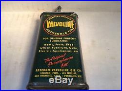 Vintage Valvoline Oil Can handy oiler Lead Top 3 oz Rare tin Texaco Mobil Mopar