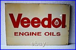 Vintage Veedol Engine Oil Advertising Tin Sign Petrol Pump Oil Shop Display Ad3
