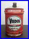 Vintage Veedol Motor Oil Can 5 Gallon Flying V High Detergency Gas Advertising