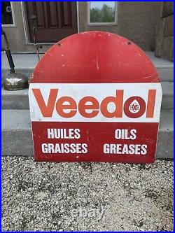 Vintage Veedol Oil Sign Tombstone Curb Sign Veedol Motor Oil