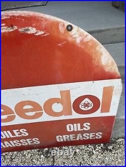 Vintage Veedol Oil Sign Tombstone Curb Sign Veedol Motor Oil