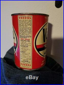 Vintage Veedol Rare Motor Oil Quart Can metal original Gas sign car old flying A
