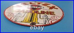 Vintage Veltex Gasoline Porcelain Gas Motor Oil Service Station Pump Plate Sign