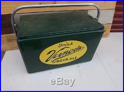 Vintage Vernor's Ginger Ale Soda Picnic Cooler With Sliding Tray GAS OIL SODA