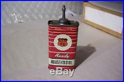 Vintage Very Rare Phillips 66 Handy Oiler Household Oil Tin Can Lead Top