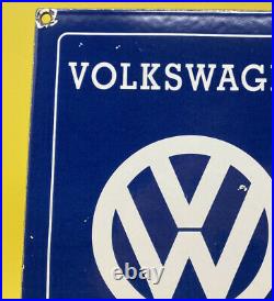 Vintage Volkswagen Porcelain Dealership Sign Gas Oil Germany Ferrari Vw Gti