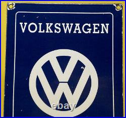 Vintage Volkswagen Porcelain Dealership Sign Gas Oil Germany Ferrari Vw Gti