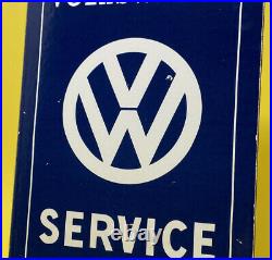 Vintage Volkswagen Porcelain Dealership Sign Gas Oil Germany Ferrari Vw Gti