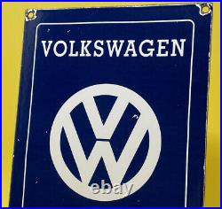 Vintage Volkswagen Porcelain Dealership Sign Gas Oil Germany Ferrari Vw Gti