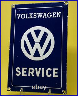 Vintage Volkswagen Porcelain Dealership Sign Gas Oil Germany Ferrari Vw Gti