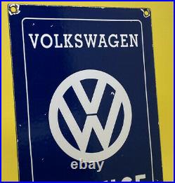 Vintage Volkswagen Porcelain Dealership Sign Gas Oil Germany Ferrari Vw Gti