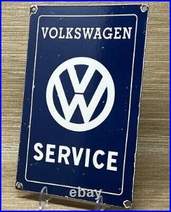 Vintage Volkswagen Porcelain Dealership Sign Gas Oil Germany Ferrari Vw Gti
