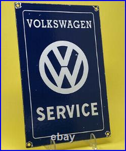 Vintage Volkswagen Porcelain Dealership Sign Gas Oil Germany Ferrari Vw Gti