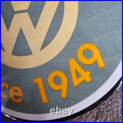Vintage Volkswagen Since 1949 Old Us Gasoline Oil Gas Pump Enamel Porcelain Sign