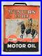 Vintage WESTERN CHIEF Motor Oil Can Horse 2gal 1940s