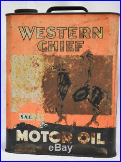 Vintage WESTERN CHIEF Motor Oil Can Horse 2gal 1940s