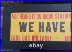 Vintage WYNN'S Friction Proofing OIL Advertising Cardboard Sign 1945