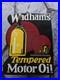 Vintage Wadhams Tempered Motor Oil Porcelain Sign Car Gas Truck Oil