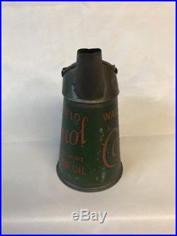 Vintage Wakefield Castrol Motor Oil Pourer Jug Quart Oil Can with lid Garage