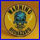 Vintage Warning Biohazard Since1962 Porcelain Gas Service Station Pump Sign
