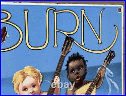 Vintage Washburn Guitars Porcelain Sign Sales Service Banjos Mandolins Gas Oil