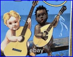 Vintage Washburn Guitars Porcelain Sign Sales Service Banjos Mandolins Gas Oil