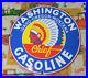 Vintage Washington Gasoline Porcelain Gas Oil Pump Plate Indian Service Sign