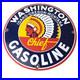 Vintage Washington Gasoline Sign Indian Chief Gas Porcelain Service Pump Sign