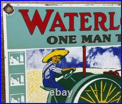 Vintage Waterloo Boy Tractors Porcelain Sign Dealership Sales Service Garage