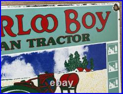 Vintage Waterloo Boy Tractors Porcelain Sign Dealership Sales Service Garage