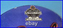 Vintage Waverly Motor Oil Porcelain Gas Auto Racing Service Pump Plate Sign