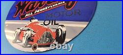 Vintage Waverly Motor Oil Porcelain Gas Auto Racing Service Pump Plate Sign