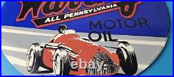 Vintage Waverly Motor Oil Porcelain Sign Gasoline Racing Pump Plate Sign